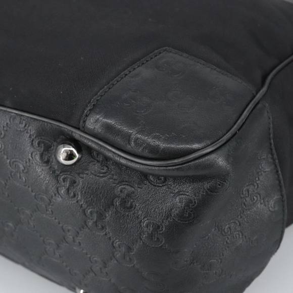 GUCCI GG Canvas Guccissima Tote Bag Leather Black Silver 161770 Auth bs19401 - Picture 15 of 16